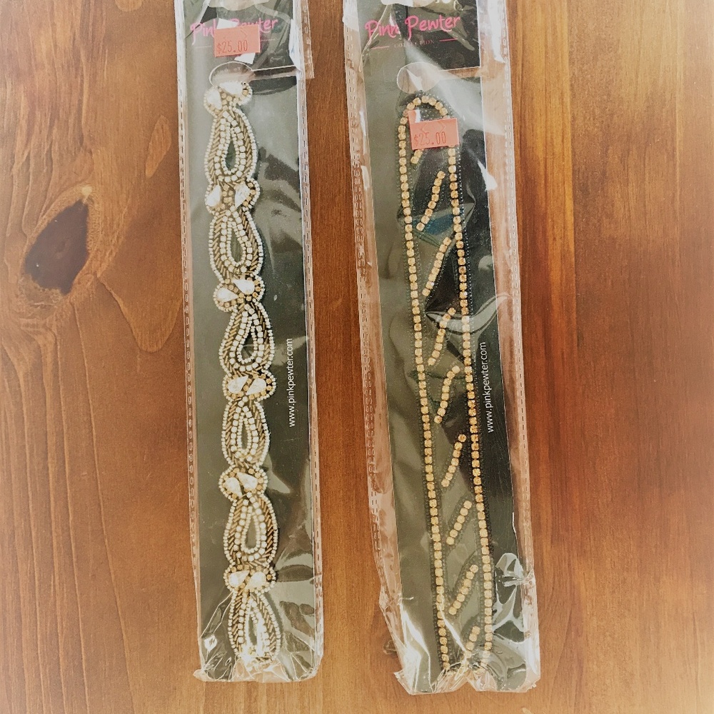 Pink Pewter Head Bands